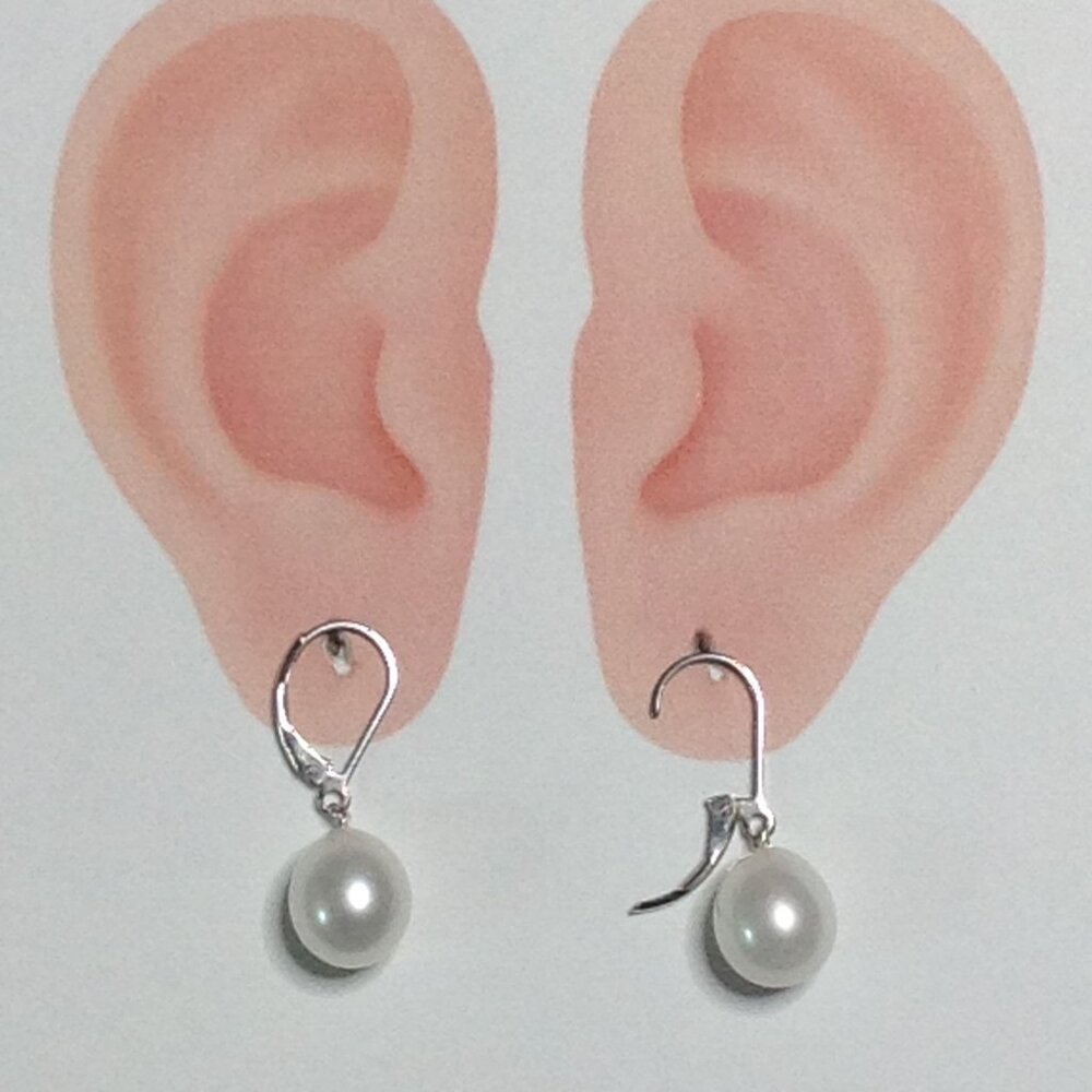 Honora White Freshwater Drop Pearl Silver Earring